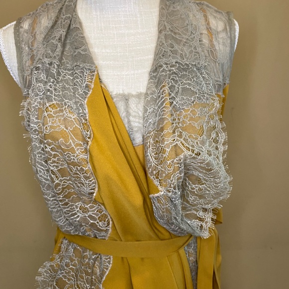 BCBG MaxAzria Runway Silk Lace Wrap Dress - Picture 6 of 15